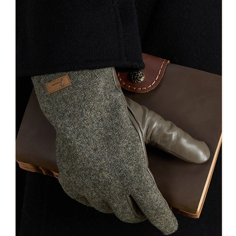 Wool Glove Lined - Herren-Touchscreen-Winterhandschuhe, Russland, cool, winddicht, Thermo-Schaffell-Leder, warm,