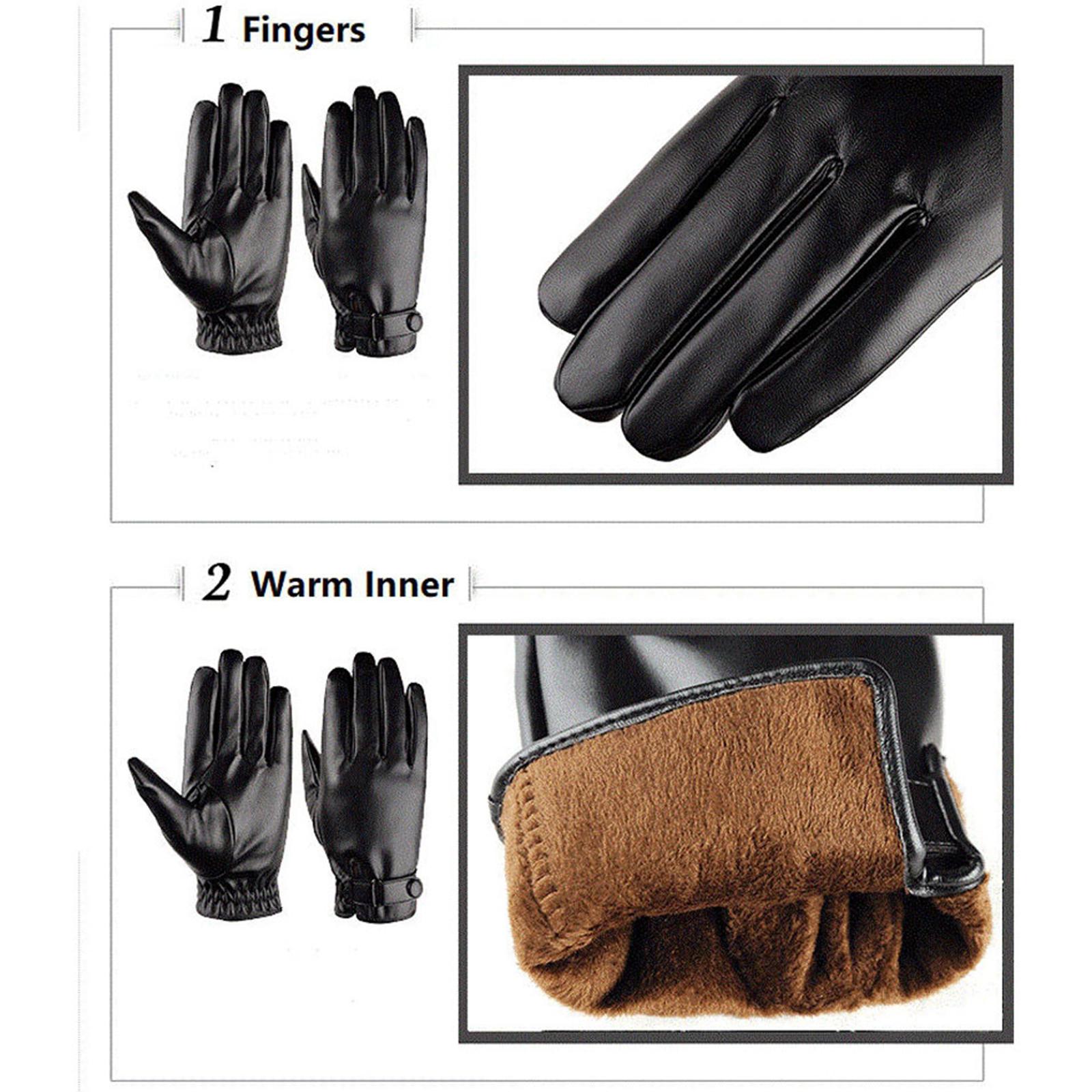 Leather Driving Glove - Herren Winterhandschuhe zum Fahren, Laufen, Motorradfahren,