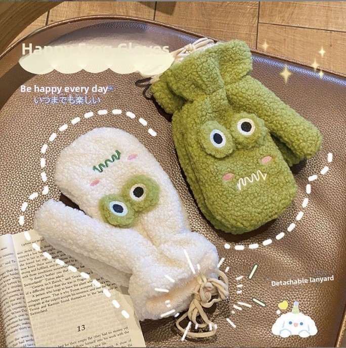 Koreanischer Stil, süße grüne  – Wool Glove Lined Bewertung und Preis
